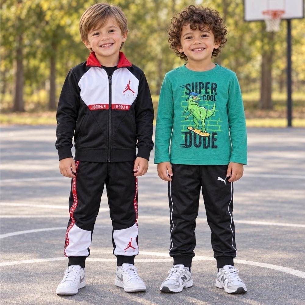 Jordan Tracksuit Puma Joggers ADTN Shirt Boys Size 4 4T Black Red Green Bundle